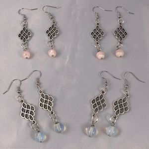 Moonstone Opal & Pink Mother of Pearl Earrings